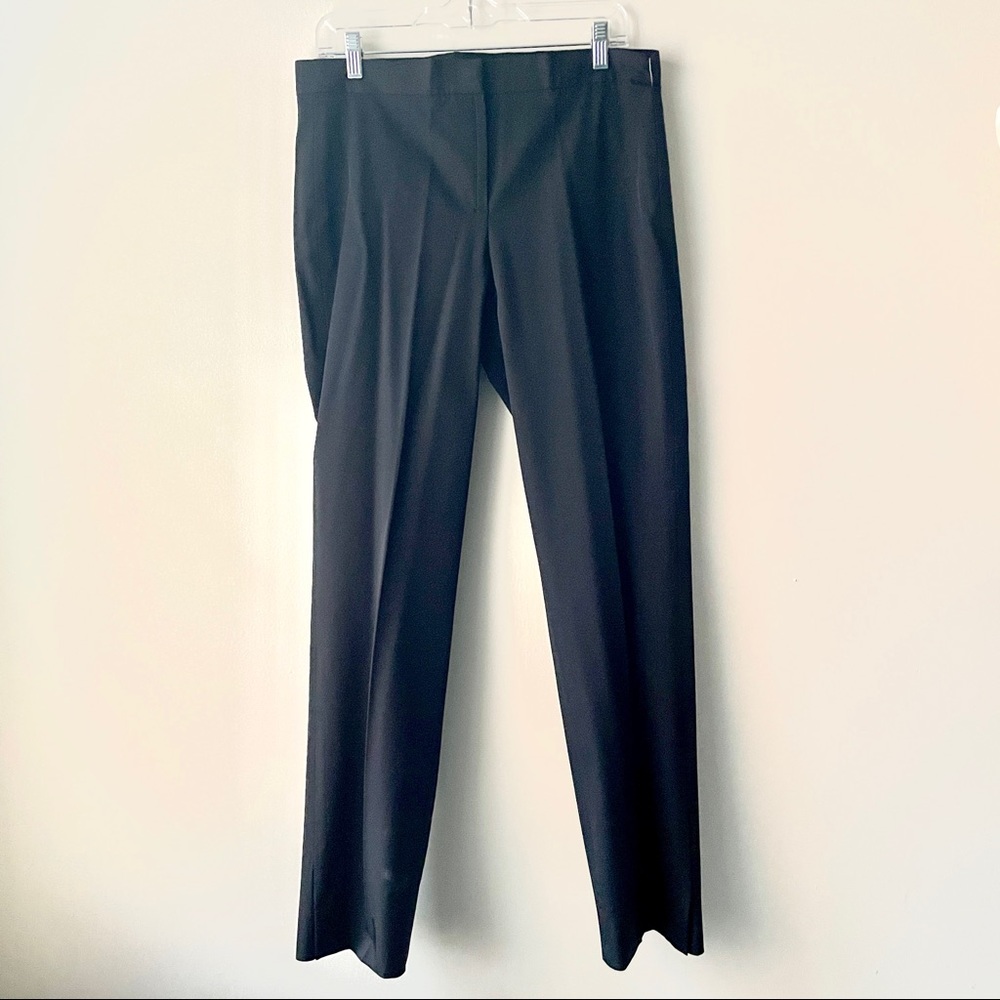 DKNY Black Nylon Blend Tapered Trousers / Pants With Ankle Slits | Size 12